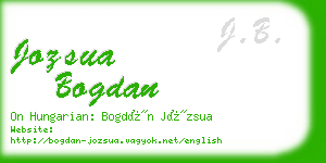 jozsua bogdan business card